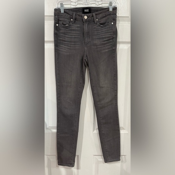 PAIGE Hoxton High Rise Ankle Skinny Jeans in Gray Peaks - Picture 2 of 5